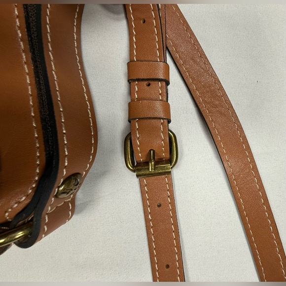 Patricia Nash Cognac Leather Crossbody with Front Buckle - Picture 4 of 13
